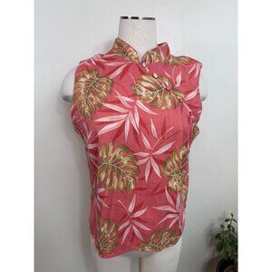 Floral Pink Sleeveless Blouse